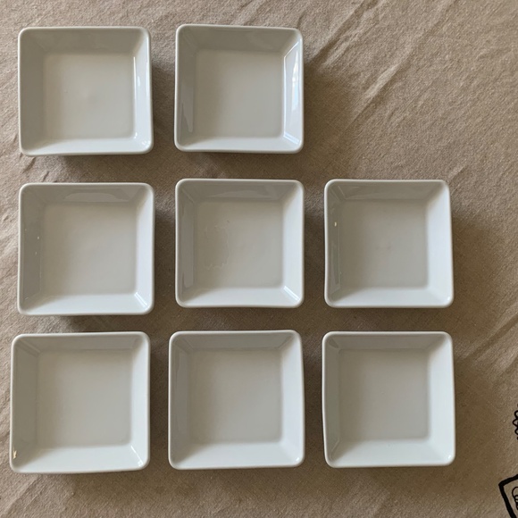 Corby Hall Costa Verde White Porcelain Square Tapas Plates – Set of 8 - Picture 3 of 4